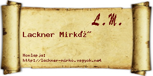 Lackner Mirkó névjegykártya